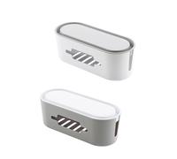 Ciieeo PP Boîte de Rangement pour Câbles avec Couvercle, Maison | Organisation des Fils, Cache Prise Électrique, Usage sur Table, pour Adaptateurs et Multiprises