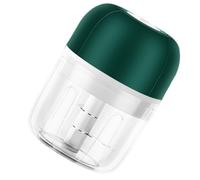 Ciieeo Presse-ail Multifonctionnel Hachoir à Viande Électrique Mini, Acier Inoxydable Abs, Double Pale Agitatrice, Vert, 1 Pièce, pour Ail et Légumes, la Cuisine