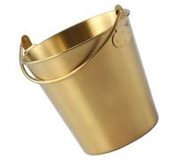Ciieeo Seau à Frites Portable en Acier Inoxydable 0,7 L, Doré