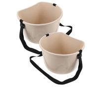 Ciieeo Seau de Jardinage Panier de Cueillette de Fruits en Plastique Blanc 2 Pcs avec Bandoulière, pour Semences et Légumes, Récolte au Verger, Jardiniers et Agriculteurs
