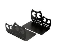 Ciieeo Serrage-Livres en Fer Noir Antidérapants de Chouette, Lot de 2, Décoratifs pour Bureau et Étagère, sans Plis, pour Garçon et Filles et Adultes