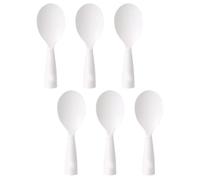 Ciieeo Spatule à Riz en Plastique Blanc 6pcs Surface Lisse et Points Convexes pour Servir Salade et Riz, Accessoire Cuisine Pratique et Résistant à L'usure