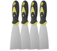 Ciieeo Spatules de Réparation Murale Manche Plastique Bicolore Set de 4 en Acier Inoxydable Outils Multifonctions Faciles à Utiliser pour Travaux de Ragréage et Enduit