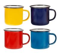 Ciieeo Tasses Émaillées et Petit-déjeuner en Famille pour Camping et Style Simple, Pratiques et Faciles à Nettoyer Ensemble de 4 Vintage de 350ml, Design Classique
