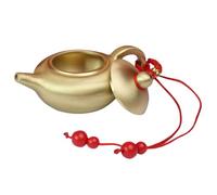 Ciieeo Théière Décorative en Laiton Doré avec Cordon, Design Rétro Théière Chinoise Traditionnelle, Accessoire Unique pour Décoration Intérieure