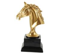 Ciieeo Trophée Tête de Cheval en Résine Dorée Statue Cheval Décorative Robuste Sculpture de Tête pour Décoration Intérieure Élégante