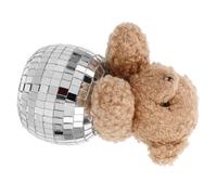 Ciieeo Verre Disco Miroir Ours Poupée Réfléchissant Disco Ours en Peluche Miroir Boule Forme Poupée Parure Réfléchissant Boule Ornement