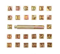 Cikonielf Jeu de poinçons à lettres 13 mm 26 pièces acier vintage | Ensemble d'estampage, métal durable, frappe directe, sans machine, noms et initiales, surfaces métalliques