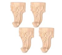 Cikonielf Pieds de Meuble Style européen Pieds de Meuble en Bois sculpté Pied de Table canapé canapé Pieds 4 pcs(12x6cm)