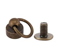 Cikonielf Rivets à Boutons 20 pièces, Outil de Bricolage Rotatif avec Cercle de Traction pour Sacs, Ceintures, Sacs à Main, Bracelets en Cuir (Bronze)