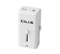 CILIA Adaptateur universel de voyage, prise internationale pour 150 pays avec prises US/UK/EU/AUS, adaptateur courant compact pour l'Amérique, l'Angleterre, le Japon, les accessoires de voyage (Blanc