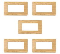 CILIA Plaque décorative compatible avec Bticino Matix, cadre pour interrupteur en plastique, support 504 - (4 modules, lot de 5, bambou)