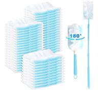 CILIENG Lot de 50 aimants anti-poussière compatibles avec Swiffer | Plumeau jetable avec 2 poignées, idéal contre les poils d'animaux, la poussière et la saleté pour le nettoyage domestique
