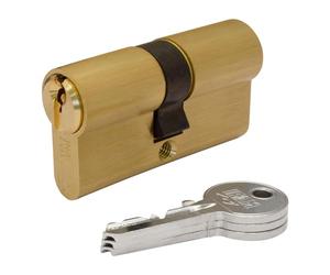 CILINDEUR F5S4040L laiton 80 mm (40 + 40 mm) LEVA 15 mm avec 3 clés de serre. IFAM