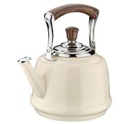 cilio Bianco Bouilloire en acier inoxydable laqué, avec flûte à 2 tons pour toutes les plaques de cuisson, fond capsulé Ø 14,5 cm, capacité 2 l, capacité 1,2 l