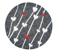 cilio Lana Cuore Dessous de Plat en Feutre Lavable en Laine de Mouton pour casseroles, Assiettes, moules et poêles Chauds, résistants à la Chaleur jusqu'à 100 °C, Ø 21 cm, Rond, Gris et Blanc