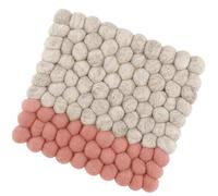 cilio Lana Due Dessous-de-Plat en Feutre Lavable en Laine de Mouton pour casseroles, Assiettes, moules et poêles, résistant à la Chaleur jusqu'à 100 °C, Boules de Feutre, 21 × 21 cm, carré Beige