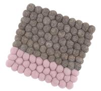 cilio Lana Due Dessous de Plat en Feutre Lavable en Laine de Mouton pour casseroles Chaudes, Assiettes, moules et poêles, résistant à la Chaleur jusqu'à 100 °C, Boules de Feutre, 21 × 21 cm, carré,