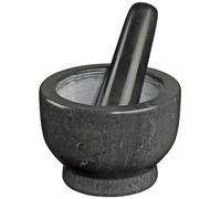 cilio Mortier en granit Neptun - Mortier en pierre avec pilon - Matériau naturel - Durable et robuste - Pour pesto, herbes et épices - Diamètre : 13 cm - Hauteur : 9 cm - 1,9 kg