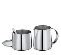 cilio Sucrier et pot à lait DELIZIA | Service de vaisselle à café | Pot à lait et récipient en acier inoxydable | Empilable | Avec cuillère | Service de 250 ml de lait et 220 g de sucre