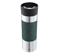 cilio Viaggio Gobelet isotherme, en acier inoxydable, à emporter, couvercle en plastique, fermeture à 360°, système à double paroi, incassable et anti-fuite, 500 ml, hauteur : 22,5 cm, vert foncé