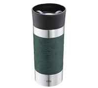 Cilio Viaggio Gobelet isotherme, en acier inoxydable, à emporter, couvercle en plastique, fermeture à 360°, système à double paroi incassable, anti-fuite, 360 ml, hauteur : 19 cm, vert foncé