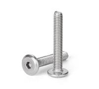 Cilky Vis à métal Boulon à Capuchon Plat M4 à tête Extra Basse, Boulon à Douille hexagonale en Acier Inoxydable 304, raccords de Meubles, Longueur 5-25mm, 20 pièces(M4*6)