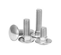 Cilky Vis à métal Boulon de Chariot M5 M6 M8 en Acier Inoxydable 304, vis à tête Ronde et à col carré de 12 à 50mm de Longueur, 10 pièces/lot(25mm x10pcs,M6)