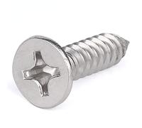 Cilky Vis à métal Lot de 10 vis à Bois à tête Plate cruciforme M8 en Acier Inoxydable 304, vis autotaraudeuses à tête Plate, Longueur 16-55 mm(M8*50)