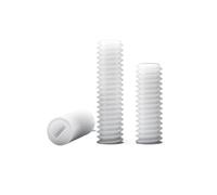 Cilky Vis à métal Lot de 20 à 50 boulons sans tête à tête Plate en Nylon M4 M5 M6, Filetage en Plastique Blanc, vis sans tête métriques(M6x 12mm- 30pcs)