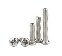 Cilky Vis à métal Vis à tête Ronde à Empreinte cruciforme M3 M3.5 M4 M5 M6, vis à Machine en Acier Inoxydable 304, 10 pièces(110mm x10pcs,M4)