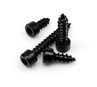 Cilky Vis à métal Vis autotaraudeuses en Bois pour Haut-Parleur, 20/50/100 pièces, M2.6 M3 M3.5 M4, en Acier au Carbone Noir, Capuchon à Six pans Creux, tête de Haut-Parleur(12mm,20pcs M4)