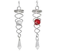 CIM Mobile - Little Crystal Twister Bundle [Lot de 2 - Rouge et Transparent] - Dimensions : 3 x 16 cm - avec 2 Billes en Verre à facettes - avec Crochet de Fixation et Fil en Nylon