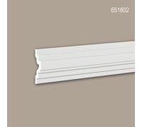 Cimaise décorative murale Profhome 651802 - Moulure en polystyrène blanc 2 m, style moderne - Frise plafond 18 x 60 mm