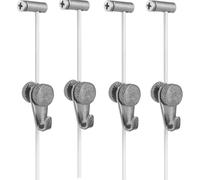 Cimaise pour Tableau 4 Unités - Cimaise Murale avec Fil Accroche Tableau Nylon 2 m, Supporte 15 kg - Système Cimaise Tableau pour Fixation Plafond ou Mur