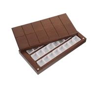 CIMAXIC Boîte à palette aquarelle : Organisateur de pigments, plateau à peinture multi-compartiments avec 24 demi-godets vides amovibles de 2 ml pour étudiants en art (marron)