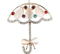 CIMAXIC Broche Parapluie Délicat Pierres Brillantes Multicolores Couleur Aléatoire en Alliage Épingle à Foulard Solide pour Vêtements de Femme et Décoration pour Robes et Anniversaires