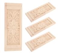 CIMAXIC Console en Bois Sculpté Européen Beige Moulures Décoratives Élégantes, Console d'angle Raffinée pour Décoration Intérieure Moderne et Traditionnelle
