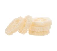 CIMAXIC Porte-savonnette de Salle de Bain Beige en Plastique 5 Éponges Cuisine en Luffa Naturel, Forme Simple et Naturelle, Respirant et Forte Absorption D'eau pour Décoration Créative