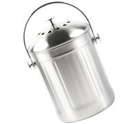 CIMAXIC Poubelle à Compost en Acier Inoxydable Argenté Poignée Portable et Grosse Capacité Cuisine Intérieure, pour Tri Sélectif et Compostage Facile
