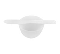 CIMAXIC Set de 1 Bol Mélangeur en Silicone Blanc Réutilisable avec Spatule pour Masques Faciaux, Outil Sûr pour Soins Peau à Domicile Salon