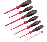 Assortiment de tournevis électriciens Cimco VDE, 7 pièces, fente + PZ, 1 pièce.