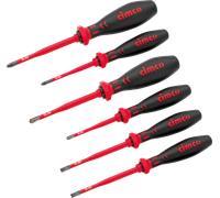 CIMCO 117852 - Jeu de tournevis cruciformes VDE SLIM, 6 pièces