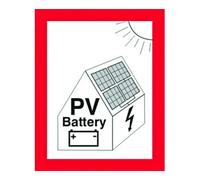 CIMCO CIMCO Panneau de sécurité incendie Indication PV-Anl+Batt 182798 blanc/rouge 105 x 148 mm Quantité:1