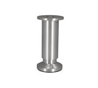 CIME-Pied de meuble, forme cylindrique. Idéal pour vos tables et plan de travail.Pied 38mm. Platine à visser D58mm. H.120mm. Vérin réglable. Aluminium brossé. Pied de table