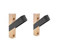 Cime - Porte manteau mural - Lot de 2 - Patere murale pour rangement et decoration - Conception bois et métal - Un indispensable pour toute la famille - Discret et Efficace
