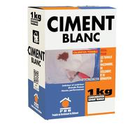 Ciment Blanc Extra Fin 1kg - Haute Pureté pour Finitions Parfaites - Idéal pour Décoration, Scellements Précis, Joints et Enduits -