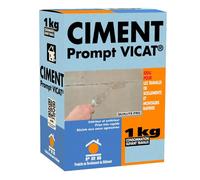 Ciment Prompt Naturel Vicat 1kg - Prise Ultra-Rapide, Haute Résistance Initiale - Idéal pour Réparations Express, Maçonnerie,