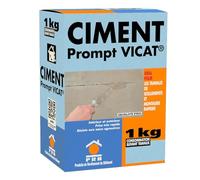 Ciment Prompt Naturel Vicat 1kg - Prise Ultra-Rapide, Haute Résistance Initiale - Idéal pour Réparations Express, Maçonnerie, Travaux de Construction et Rénovation - Séchage en Quelques Minutes