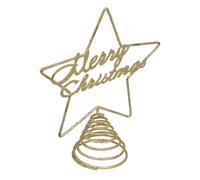Cimier de Sapin Pailleté Merry Christmas 22cm Or